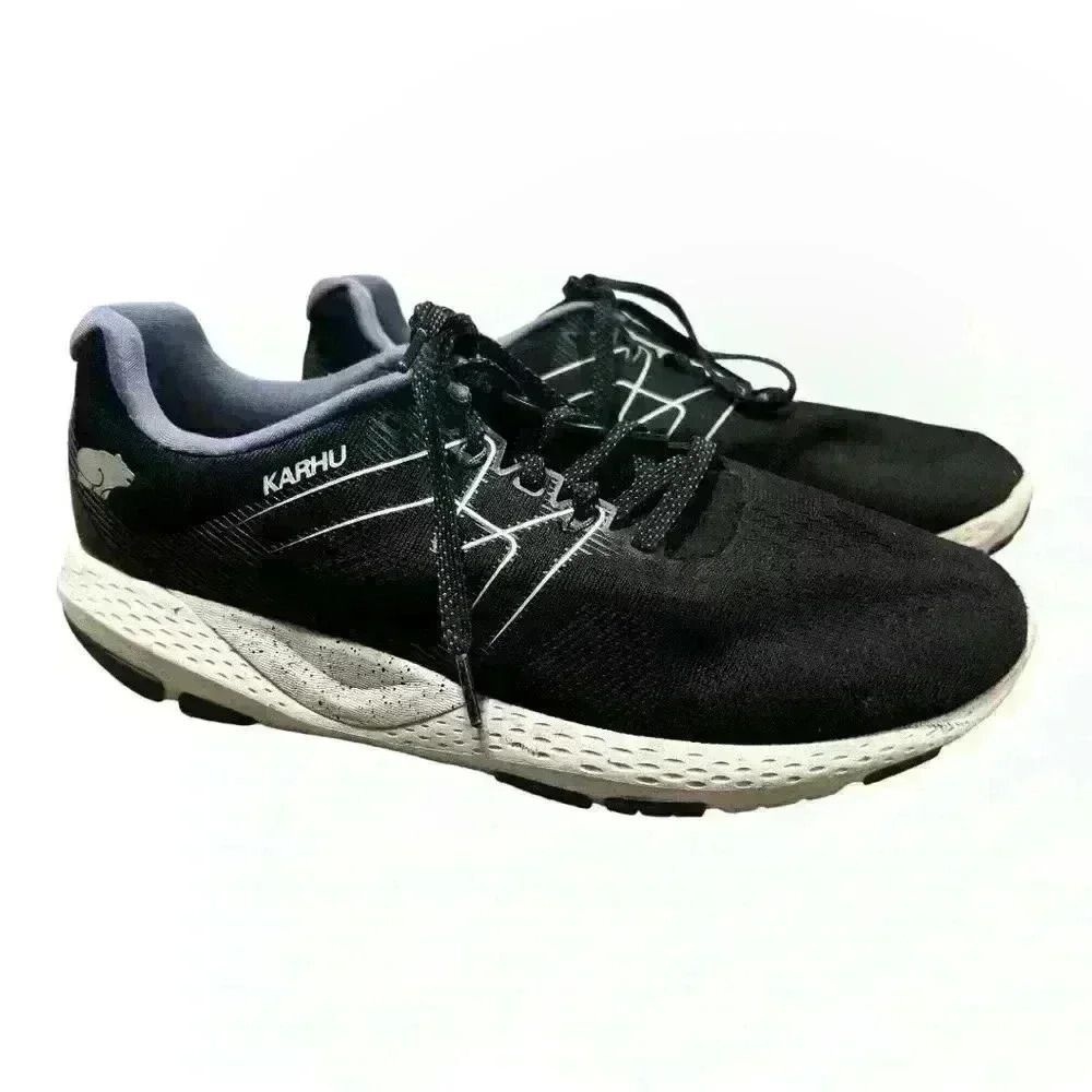 KARHU IKONI 2020 Mesh Knit Running Shoe Sneaker in Jet Black/Folkstone Grey 10.5